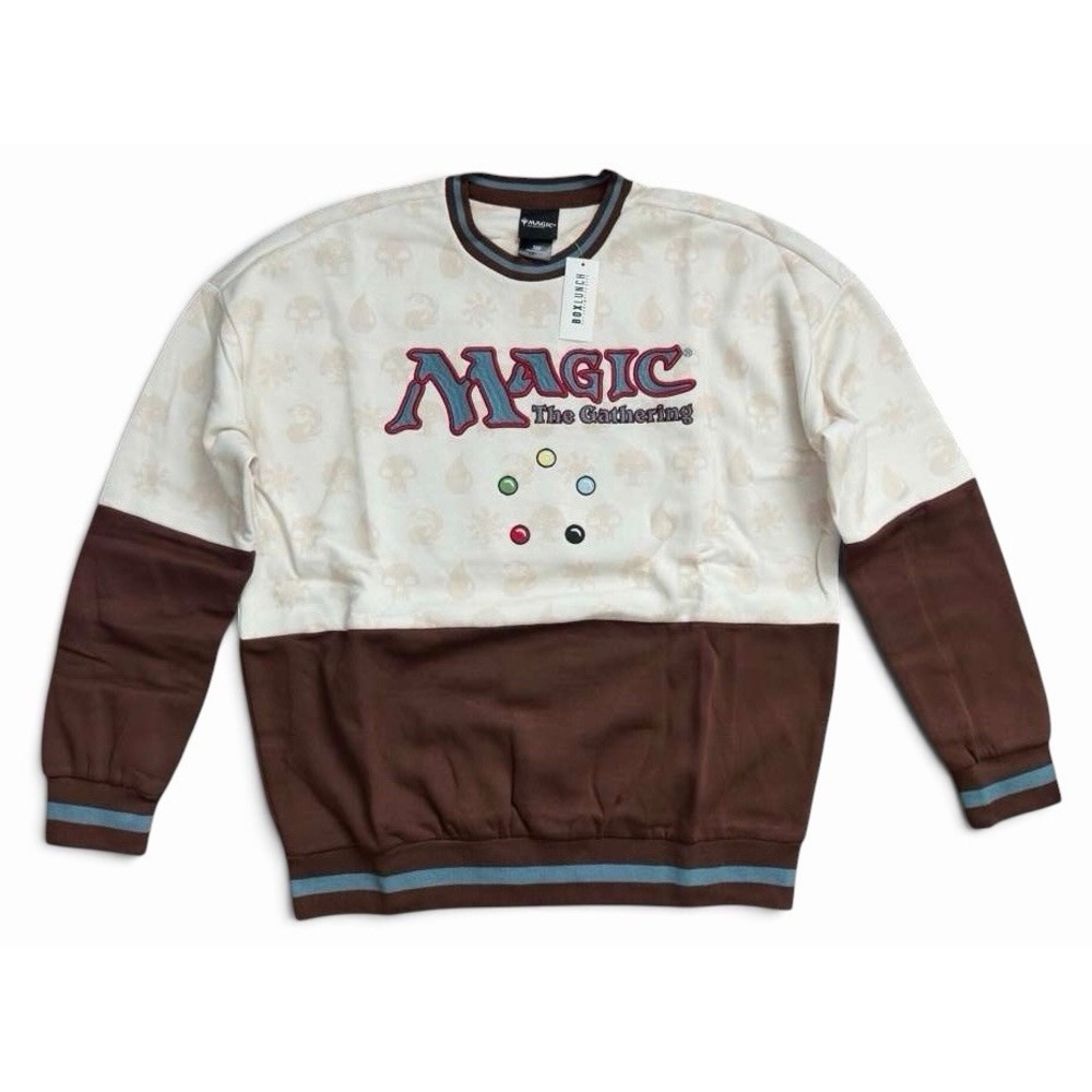Magic The Gathering Sweatshirt Symbols Untap Upkeep Draw Panel MTG Mens S